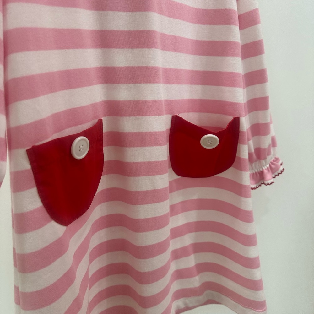 TBBC Pink Striped Kids Dress Size 7 - Picture 3 of 13